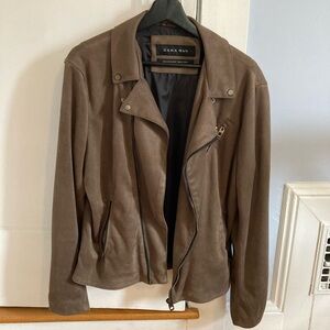 Zara Men's Tan faux Suede Jacket
